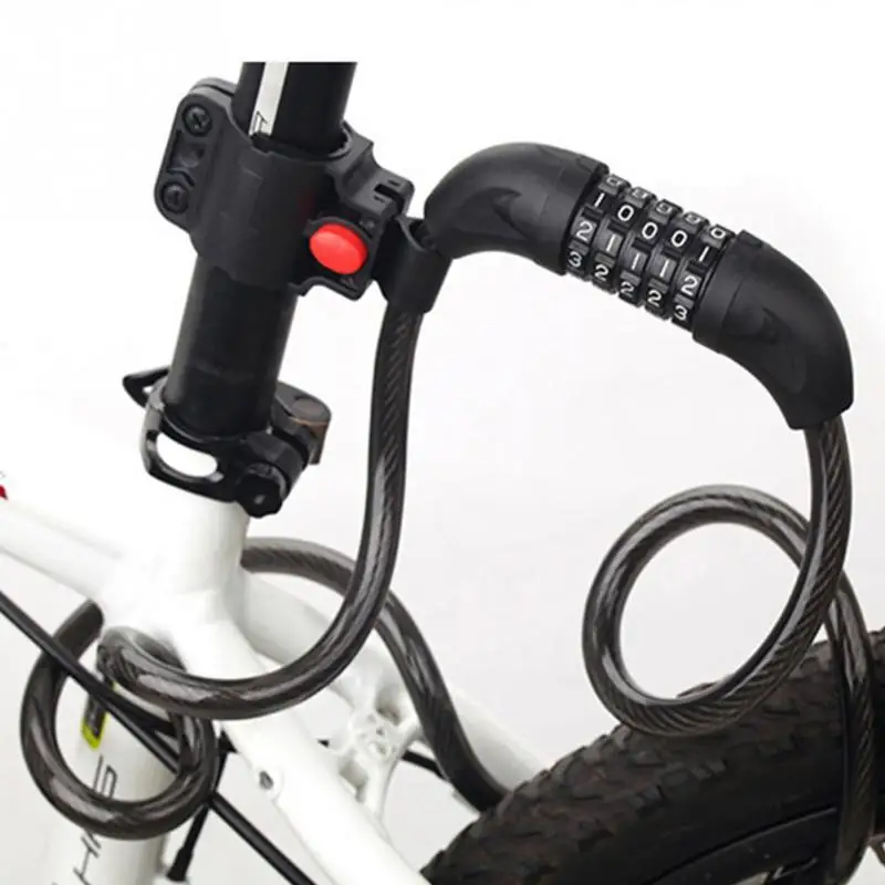 Allwetter-Fahrradkabelschloss mit Diebstahlschutz und 5-stelligem Code, 1 Stück, rücksetzbares Passwortschloss für alle Fahrradtypen und -szenarien – Detail 7