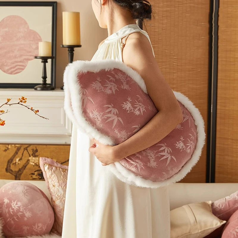 

New Chinese Style Embroidered Pillow Butterfly Gourd Lantern Shape Cushion Home Store New Year Decorative Sofa Pillow Cushion