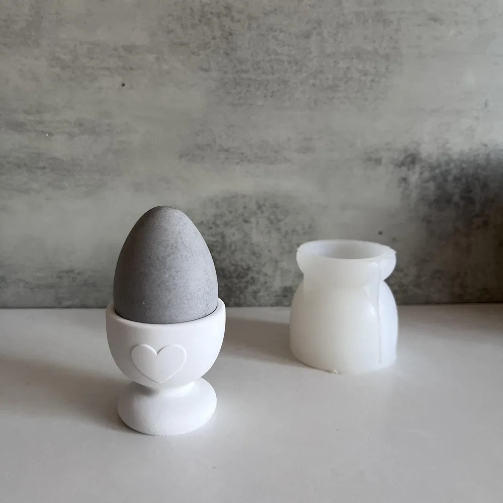 

Creative Cartoon Egg Cup Silicone Casting Mold DIY Handmade Easter Eggs Holder Elegant Gypsum Concrete Molds Party Favors