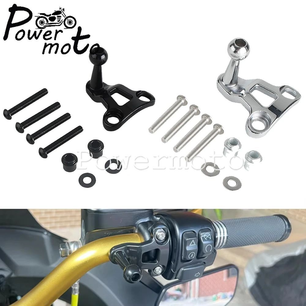 

Motorcycle Handlebar Base Ball Phone Mount Bracket For Harley VRSC Sporster XR XL Dyna Street Bob Super Glide Softail 2000-2024
