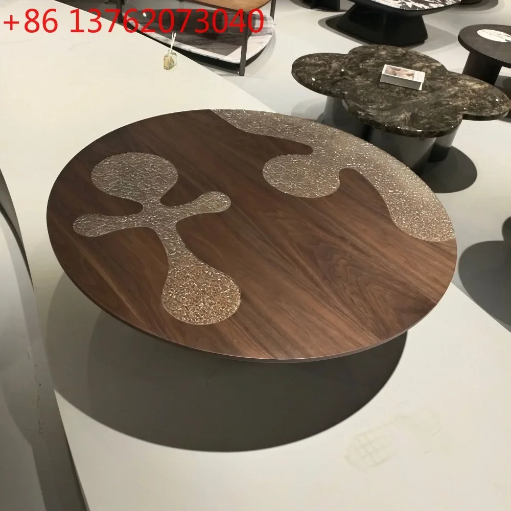 

New modern Italian minimalist designer home living room acrylic round creative coffee