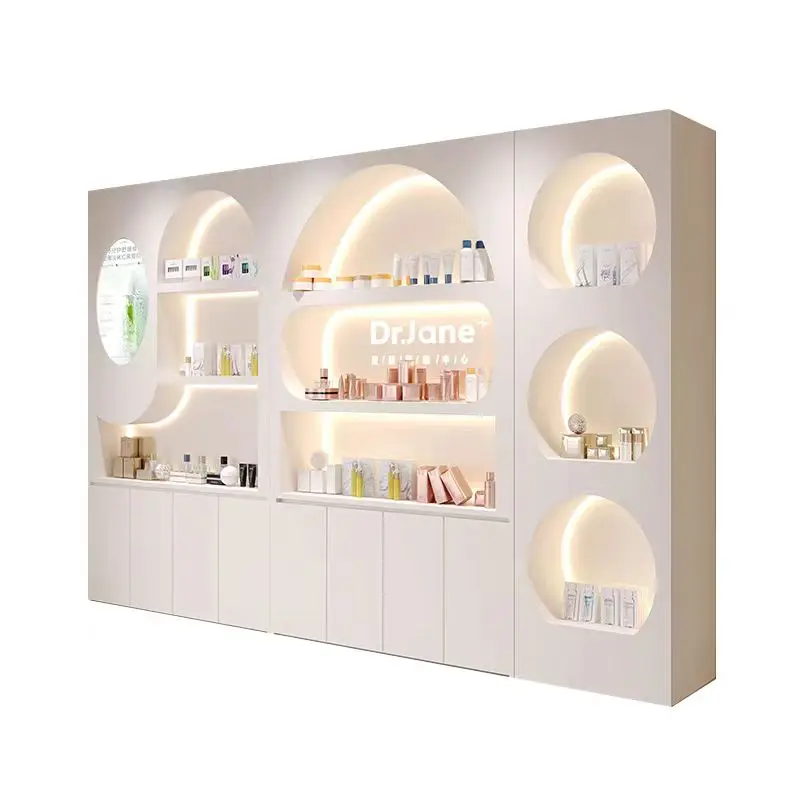 #Professional Modern Style Cosmetics Display Cabinet Shopping Mall Gym Beauty Salon Skin Care Products Customized Storage