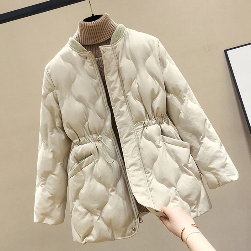 

Women's Cotton Jacket Design Sensation Small Audience 2025 New Autumn Winter Waist-Cinching down Jacket Small Size Cotton Coa...