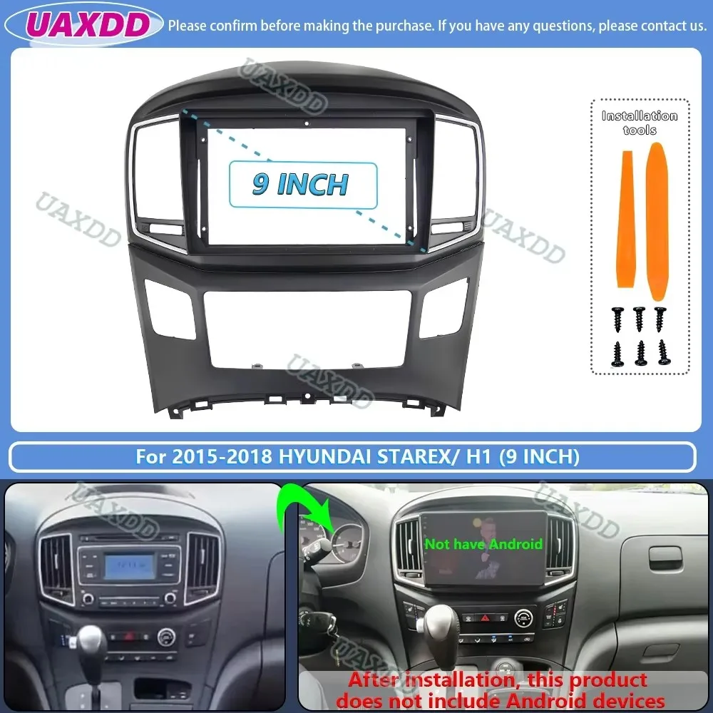 For 2015-2018 Hyundai STAREX H1 9inch Car stereo radio Android frame panel fascia cable video harness adapter MP5 decoder canbus
