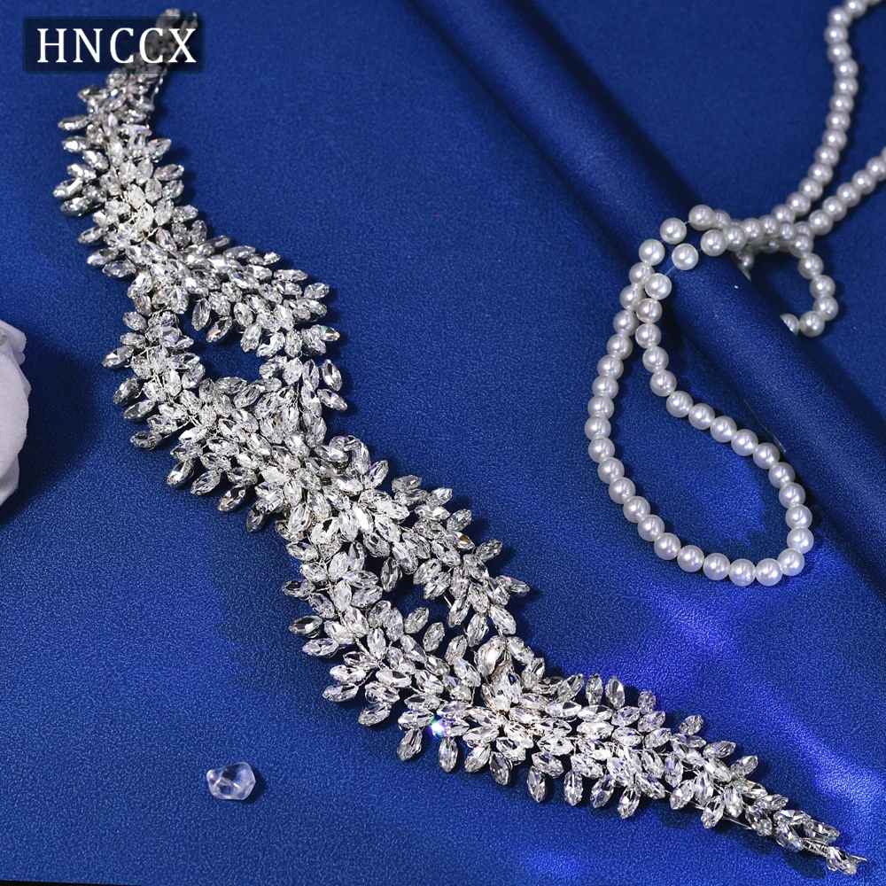 HNCCX Handmade Wedding Hair Rhinestone  Accessories Luxury Bridal Headband Crystal Headwear Pageant Crown Headdress CP444 ﻿