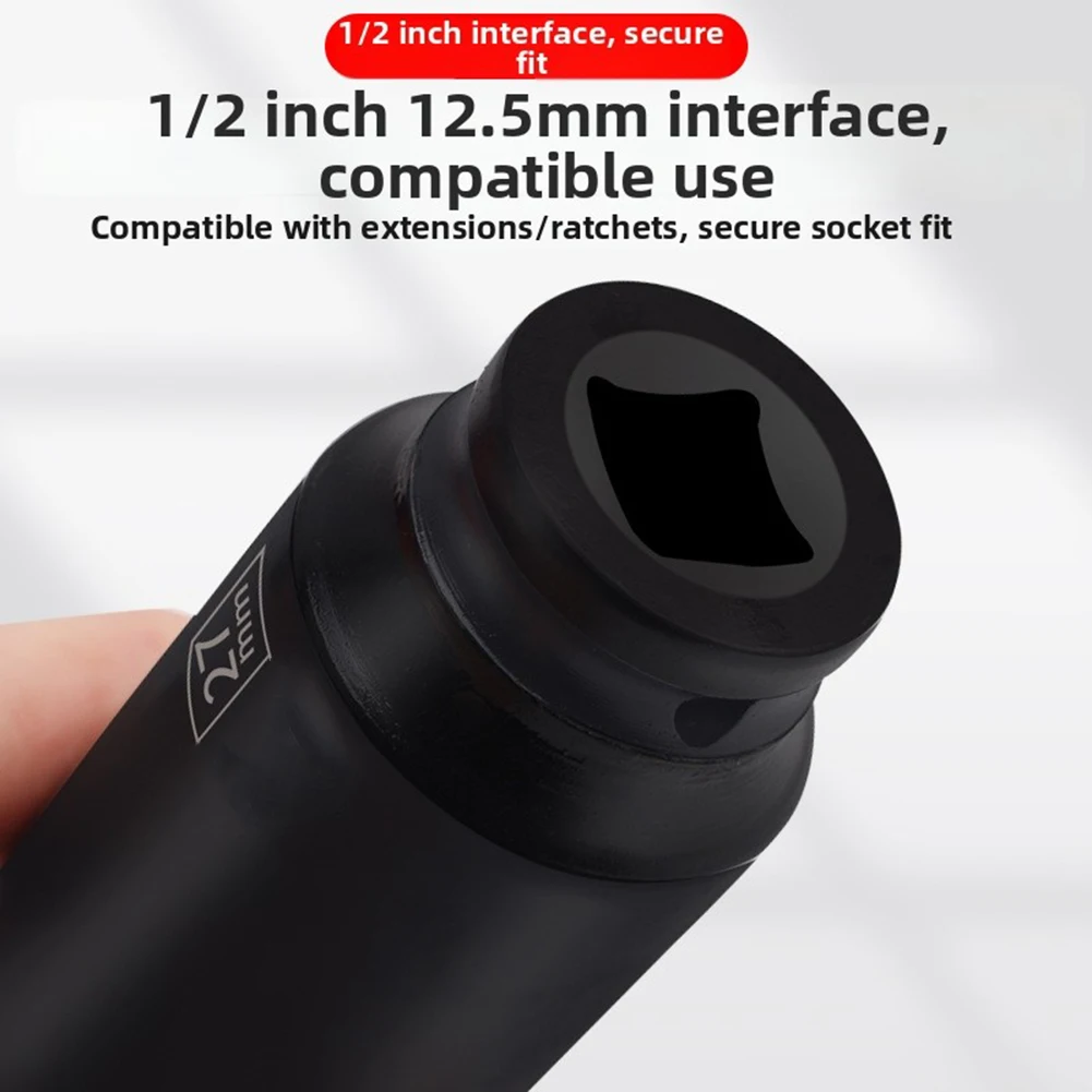 10-36mm 16pcs 12-inch Extended Socket Set (Hexagonal / Torx=) For Impact Wrench Auto Repair For Pneumatic Tools Car Maintenance