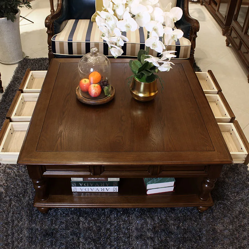 

Unique Waterproof Coffee Table Simple Clear Square Modern Balcony Side Table Nordic Wood Minimalist Wohnzimmertisch Furniture