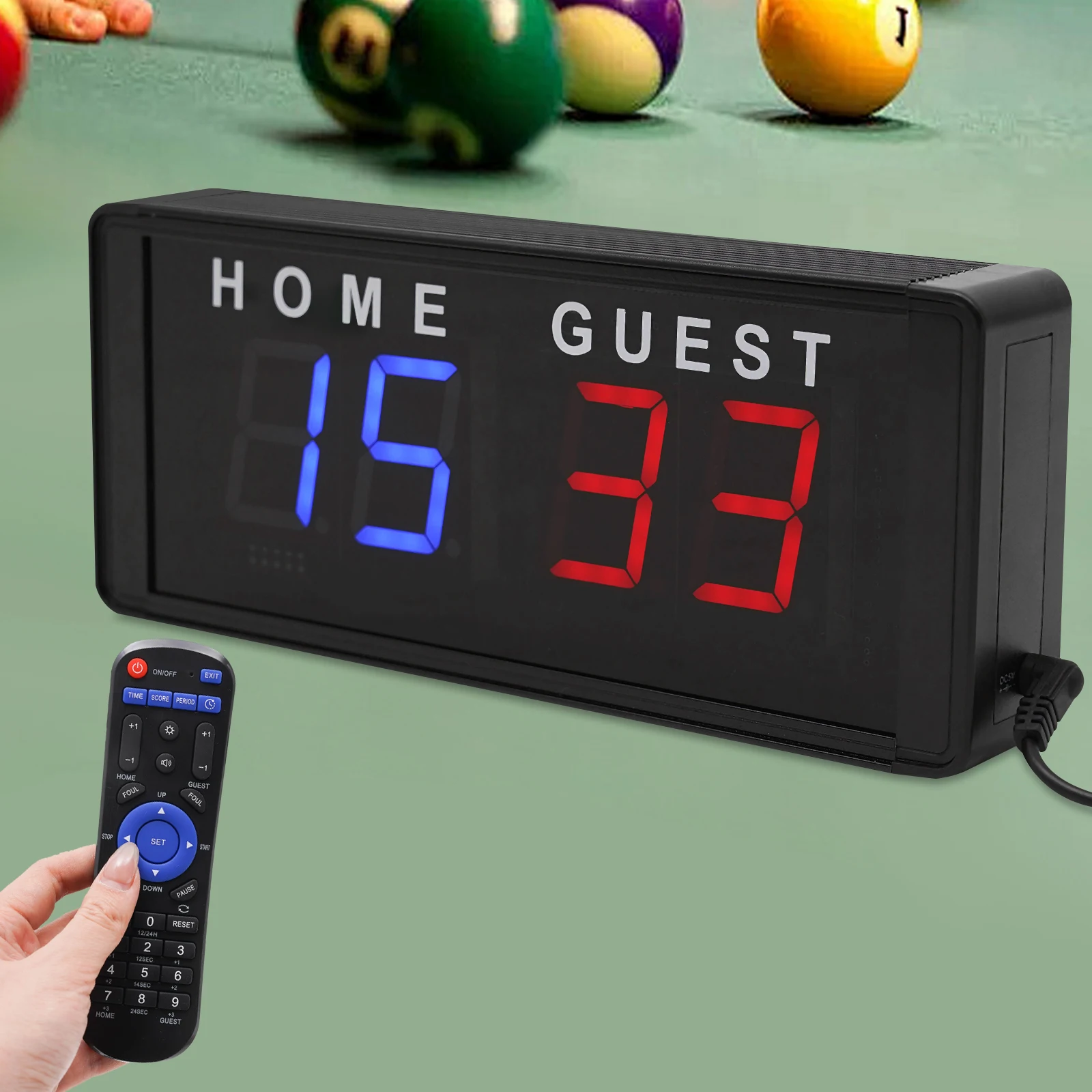 LED Scoreboard with Remote Control Compact and Lightweight Simple Installation for a Wide Variety of Indoor/Outdoor Games