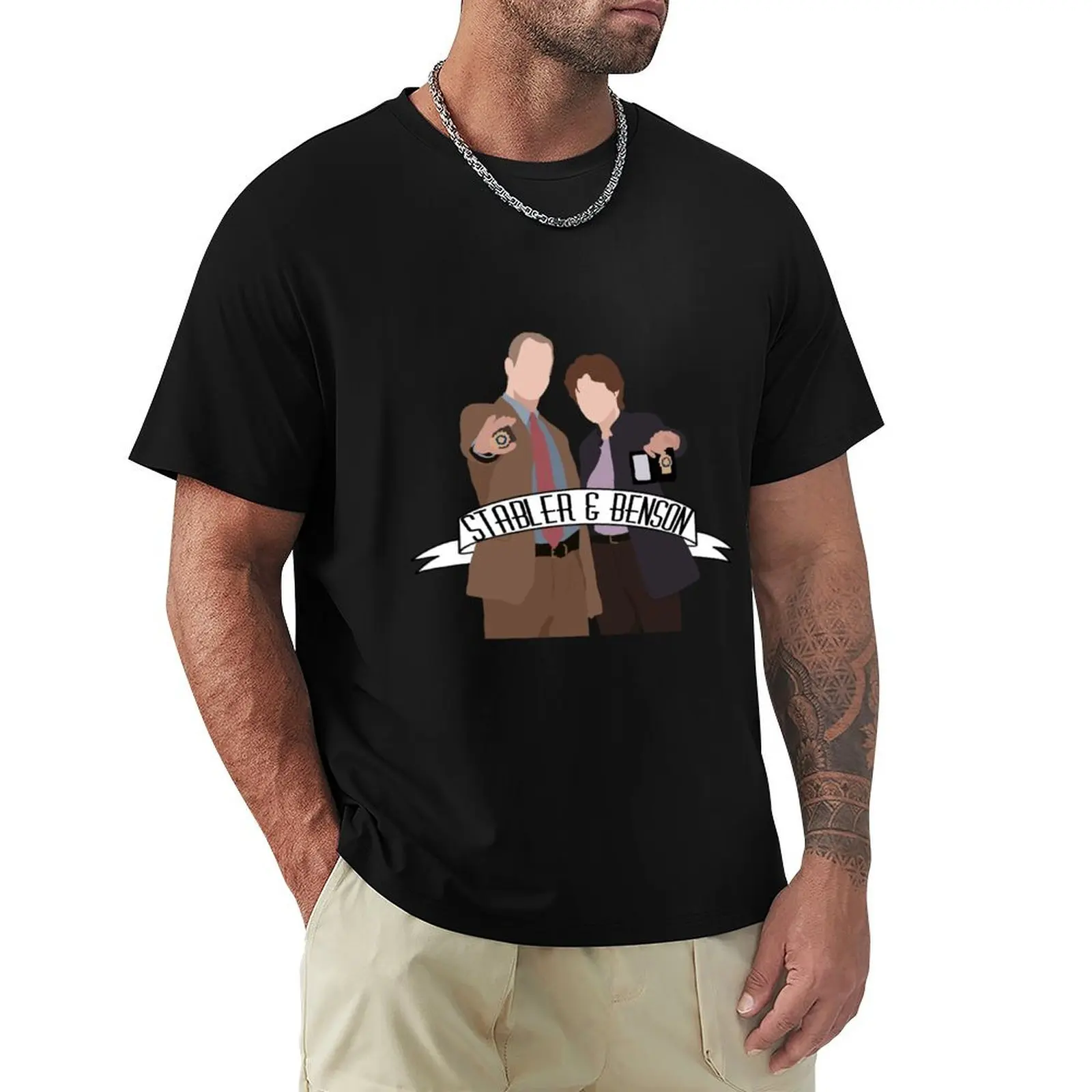 Detectives Stabler and Benson T-Shirt printed t shirts for man T-Shirt