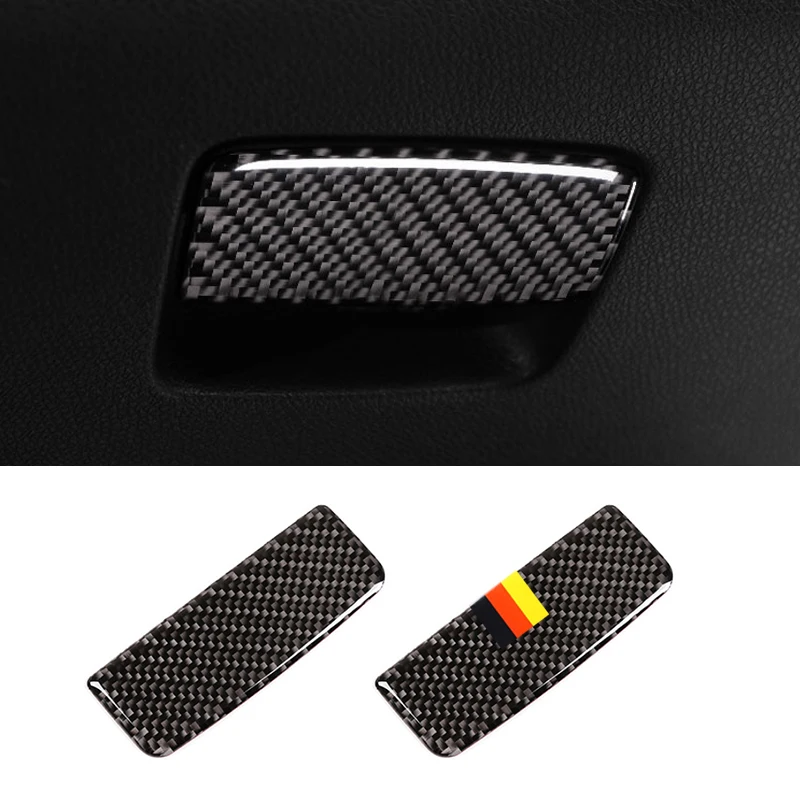 

For Mercedes Benz A CLA Class 13-18 / GLA 15-18 Carbon Fiber Passenger Side Storage Box Pull Handle Decor Cover Trim