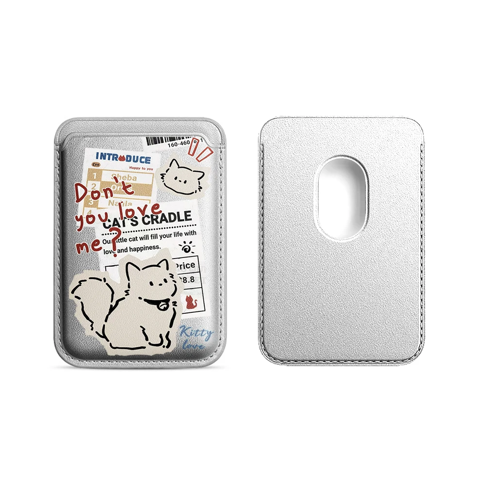 Kitty Love Leder-Kartenetui Handyhülle Kartenhalter für Magnetische Hülle Geeignet für alle iPhones für Magsafe Karten-Handy-Rückentasche – Detail 18
