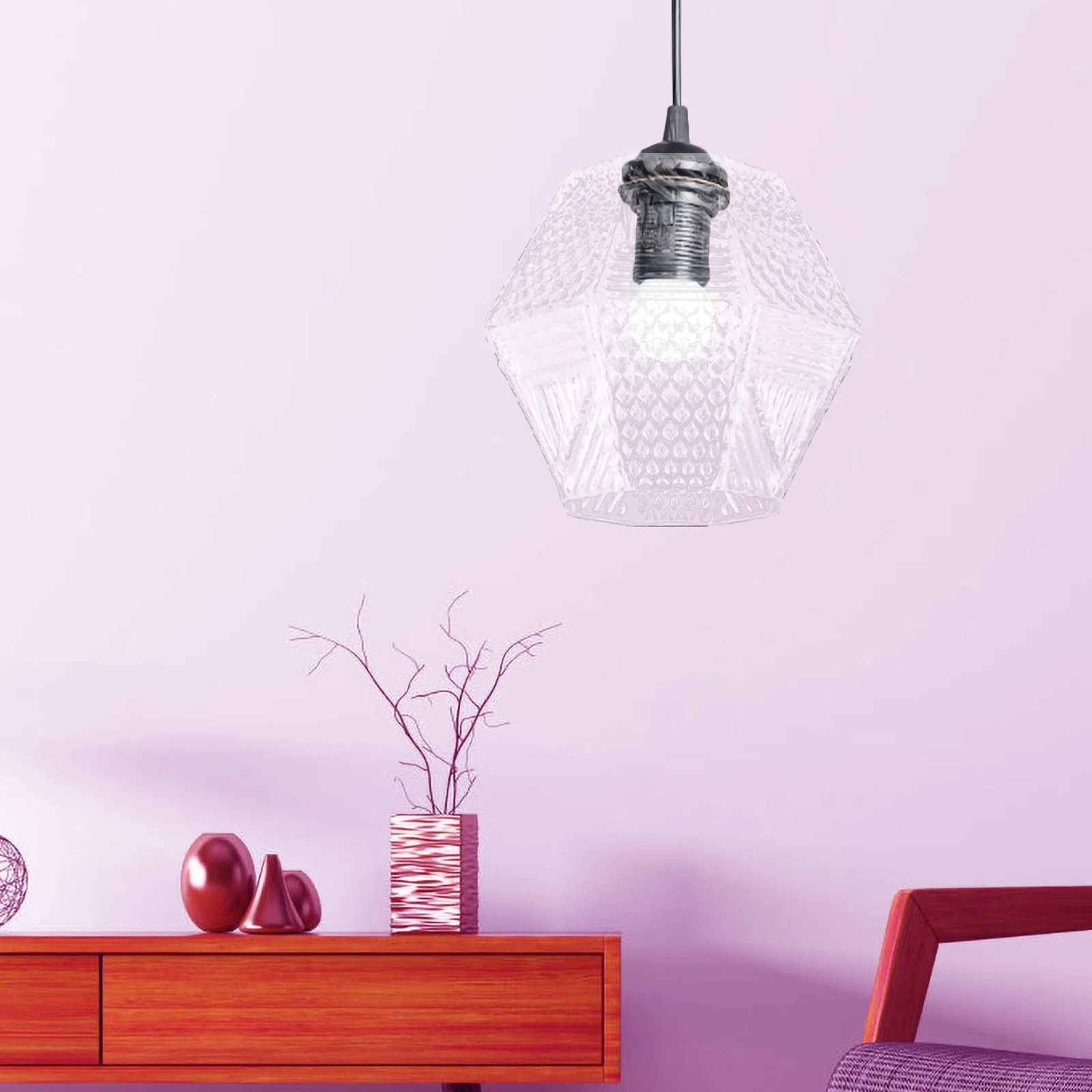 

Transparent Replacement Glass Lampshade Ceiling Pendant Lamp Cover Decorative Light Shade for Rustic Modern Home Hotel