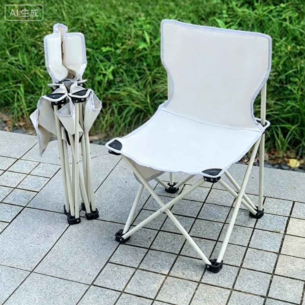 Taburete Plegable Portátil con Respaldo Maza, Equipo de Camping, Silla de Pesca, Silla de Dibujo para Estudiantes de Arte, Taburete Plegable, Silla de Picnic para Exteriores