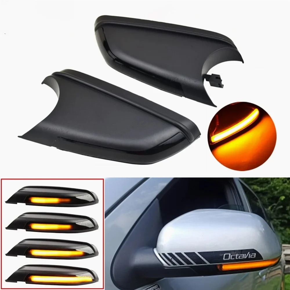 

2 PCS For VW Volkswagen Polo mk4 9N3 FL Vento Skoda Octavia Led Side Wing Dynamic Turn Signal Light Indicator Repeater Lamp