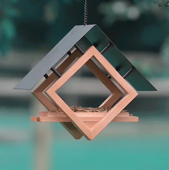 Beautiful hanging decorative metal bird feeder