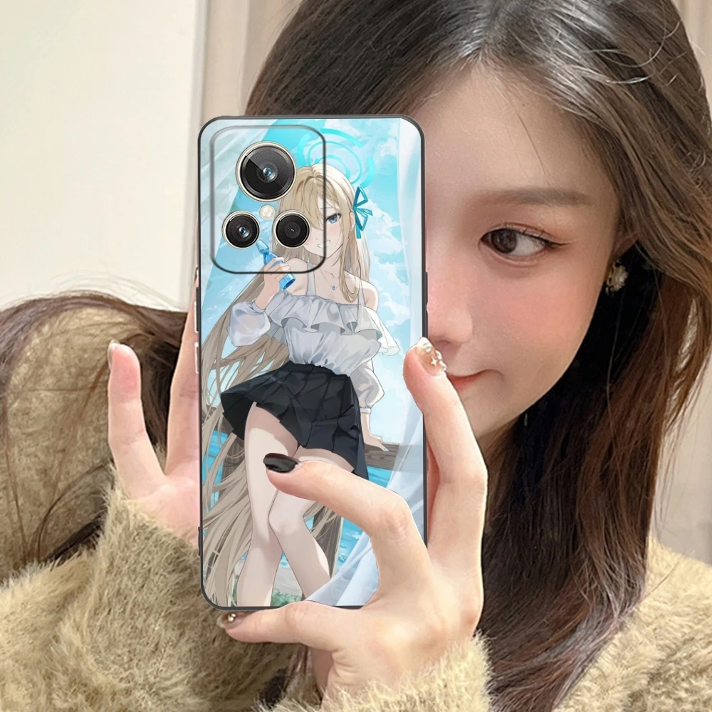 Blue Archive Asuna Mobile Cell Phone Case for Realme GT 2 9i 8i 7i Pro X50 X2 C35 C21 C20 C11 C3 Black Soft Phone Cover Shell