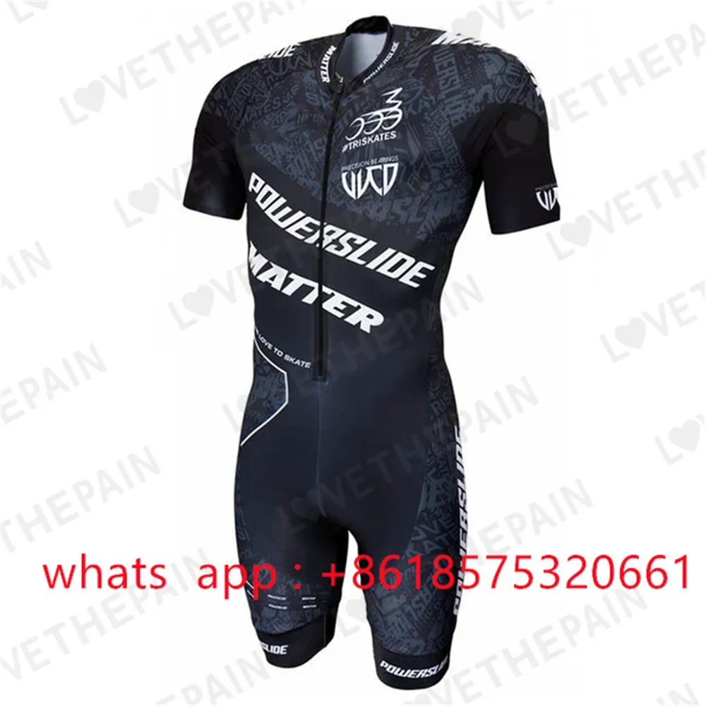 Powerslide Skate Suit Men Pro Triathlon Licra Speed Inline Roller Skate Skinsuit Comfortable Summer Fast Skating Speed Suit 2024
