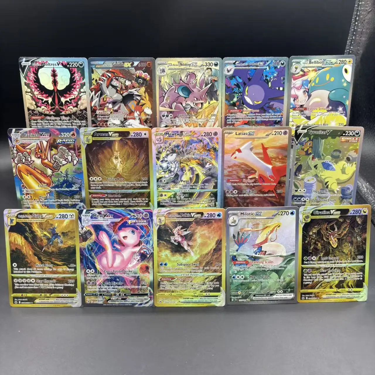 

9 шт./компл., самодельная карта Ptcg English Moltres Kyogre Mewtwo Giratina Groudon Mew, флэш-карта, сделай сам, классическая коллекционная карта аниме, подарок