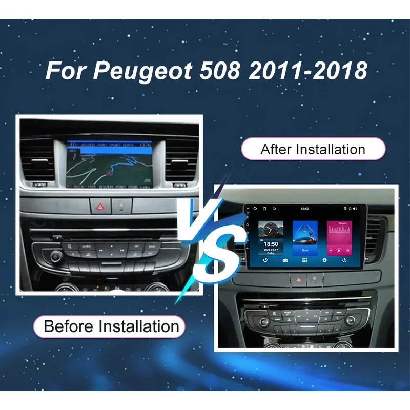 Android Car DVD Radio For Peugeot 508 2011-2018 Auto Multimidia Video Player 4G Carplay Screen GPS Navigation 2DIN Stereo DSP BT
