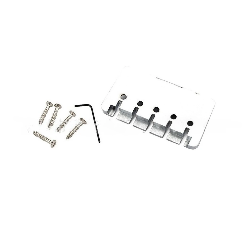 Chrome 5‑String Finger Style Bass Bridge Tailpiece With Mounting Screws Allen Wrench Electric Bass Guitar Replacement Parts