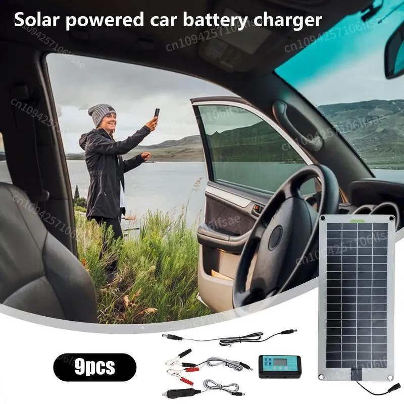 Solar Panel Trickle Charger 30W 12V Waterproof Solar Panel Car Battery Charger Maintainer Plug And Play Solar Panel Trickle