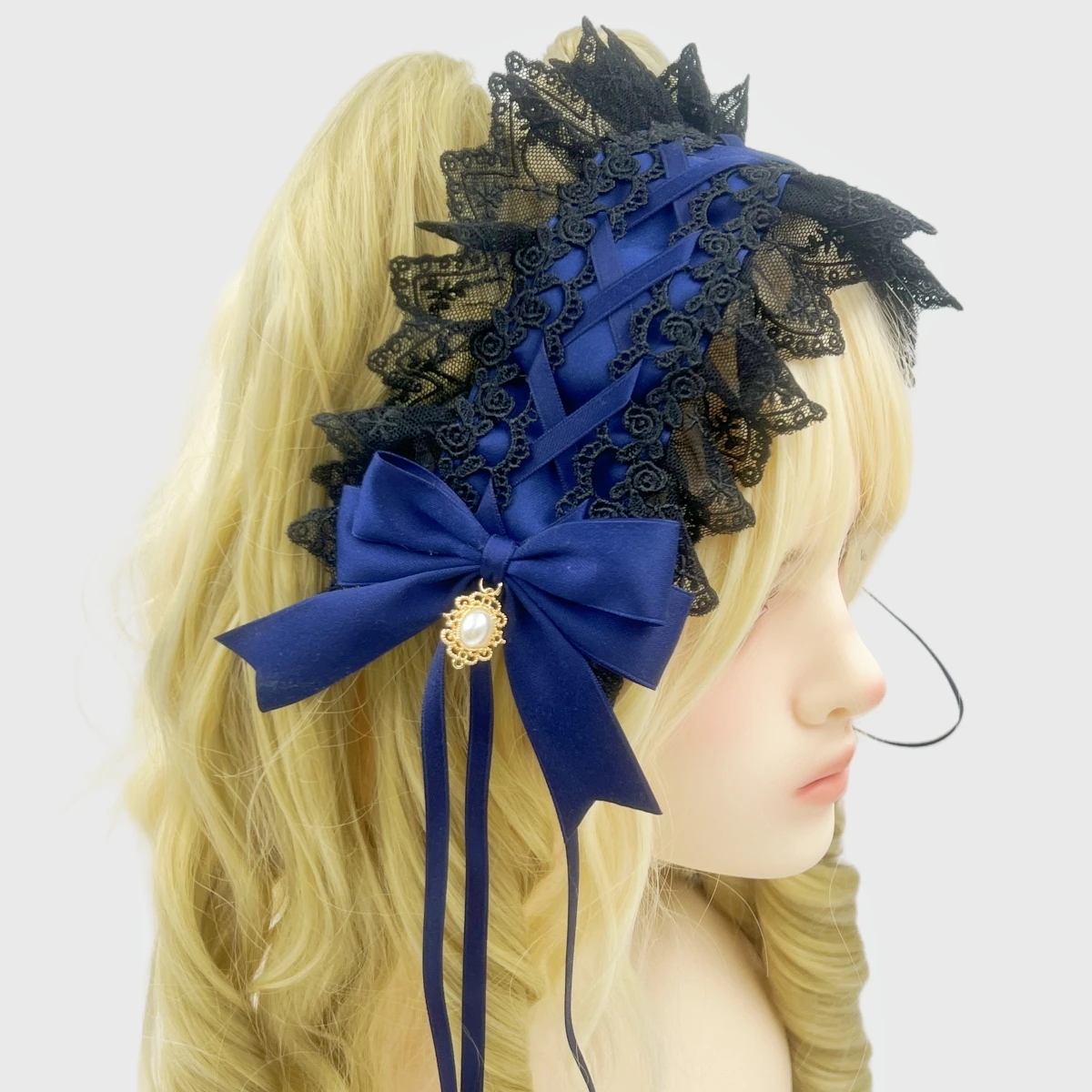 Red Dark Gothic Lolita Lace Hairband Black Headdress Cosplay  display picture 2
