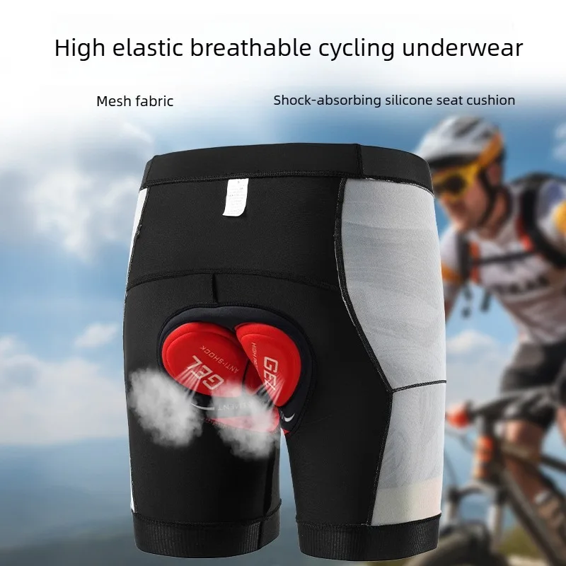 AliExpress NONE Men's Underwear Cycling Shorts 5D Gel Pad Shockproof Bicycle Underpant MTB Road Bike Underwear Man Shorts