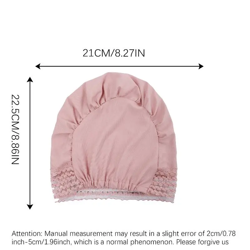 Damen-Hijab mit Spitze vorne, elastisch, weich, atmungsaktiv, Haarabdeckung, täglicher Chemo-Kopftuch – Detail 1