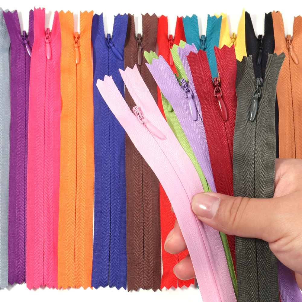 

10 шт./лот, 20 см, красочная нейлоновая невидимая молния, молния для одежды, аксессуары для шитья одежды своими руками