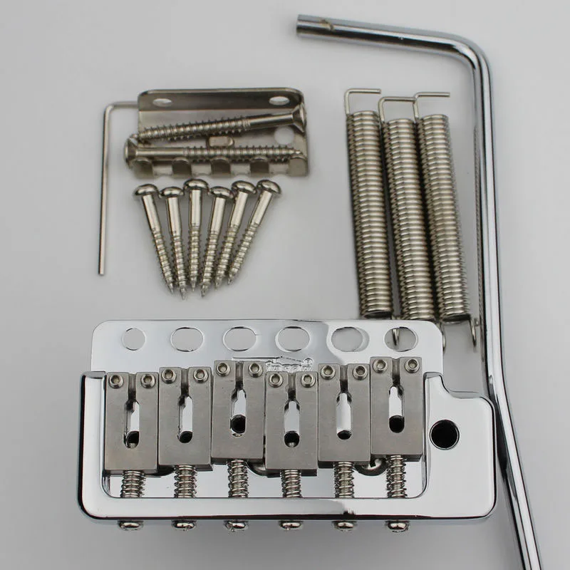 ST Guitar Wilkinson Chrome silvery WVP6 Tremolo Bridge + Stainless Steel Saddles + Zinc Block Or Brass Block