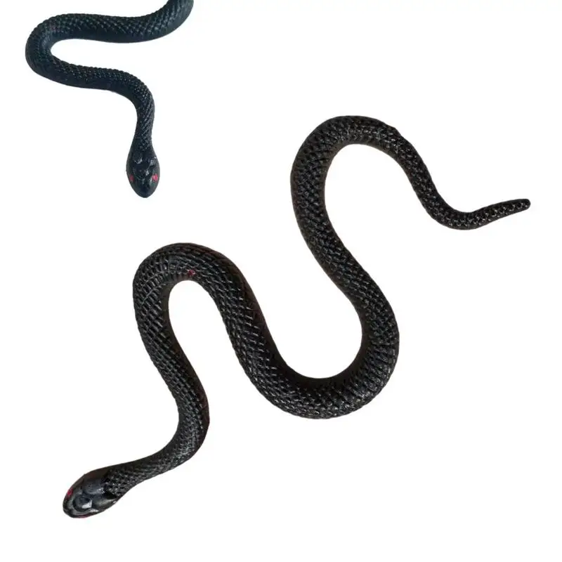 

Black Simulation Snake Floating Toys Realistic Fake Snake Soft Rubber Snake S pooky Novelty Pranks Scary Toys For Kids Adult