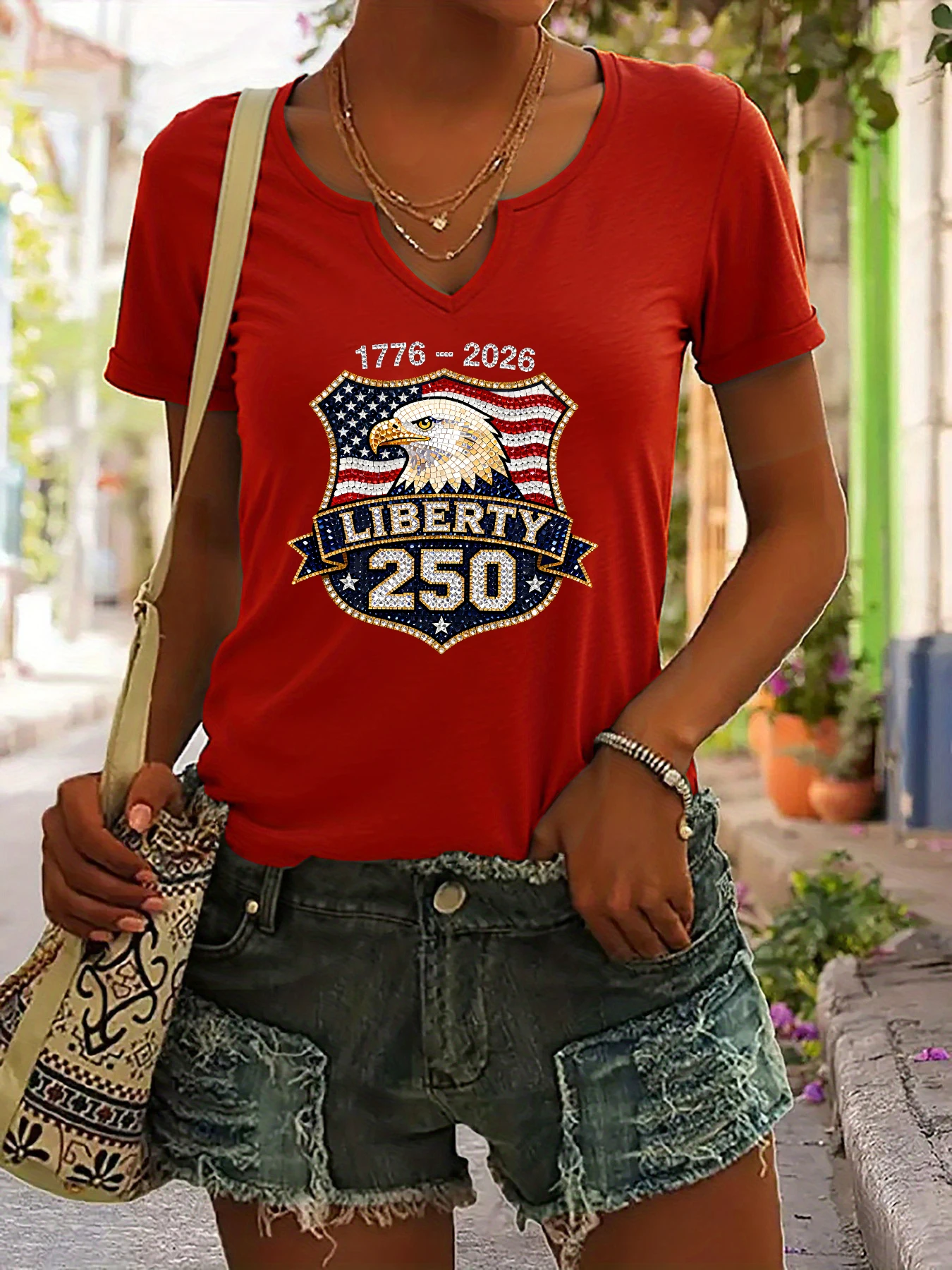Street Fashion Usa - Women's Summer Crew Neck Short Sleeve