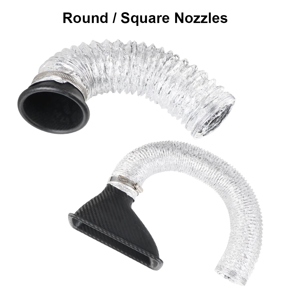 قمع الهواء الأنابيب مجموعة توربو مدخل الهواء Tuyere تنفيس الهواء أنبوب عدة فوهات مستديرة/مربع سيارة المصد الأمامي نظام دخول الهواء العالمي #5