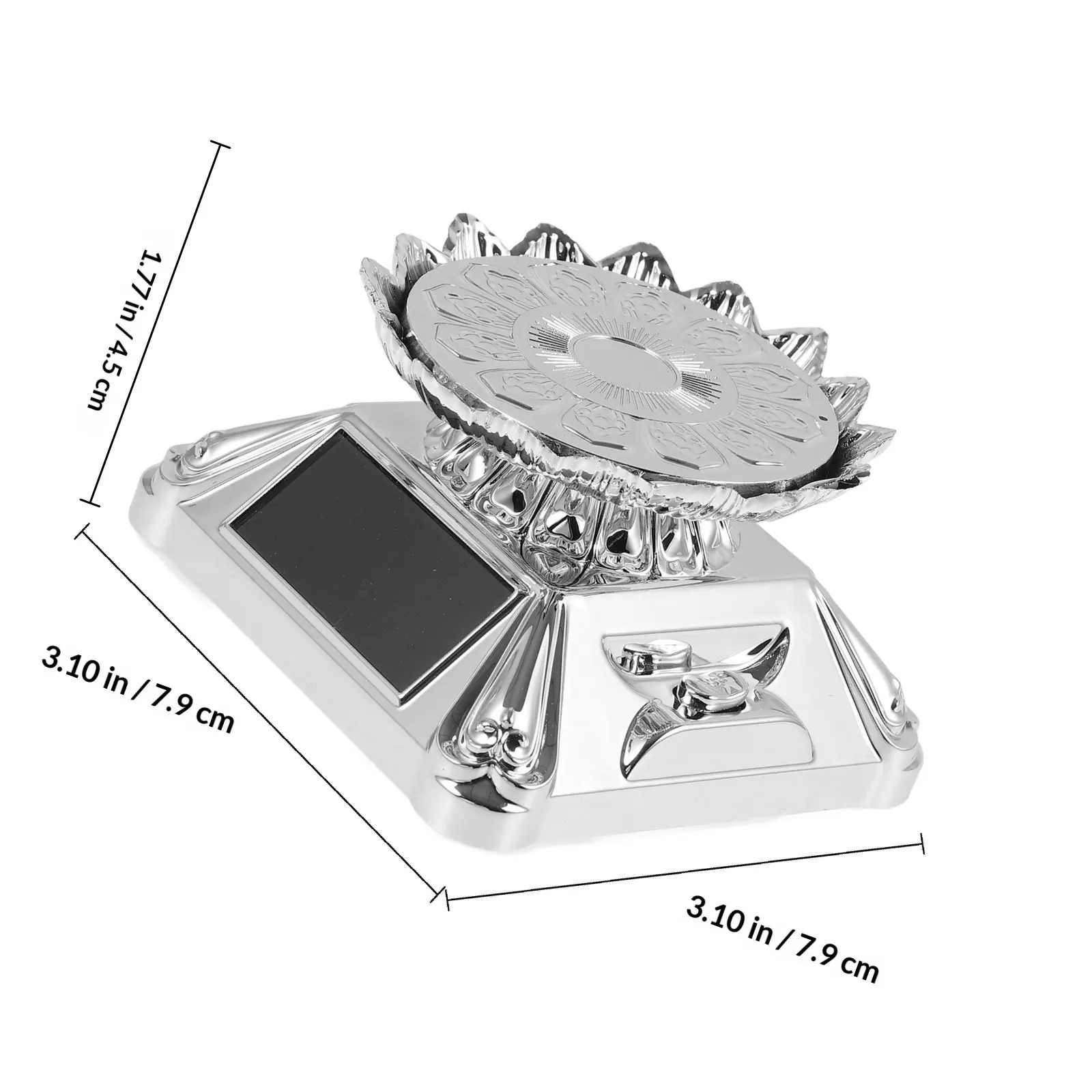 Solar Powered Rotating Display Stand Jewelry Tray 360 Degree Automatic Motorized Turntable LED Light for Jewelry Display