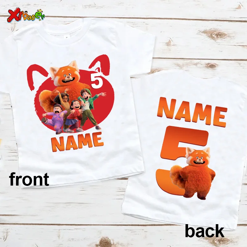 

Turning Red Birthday Shirt Kids T Shirts Party Outfits Boys Custom Name Shirts Baby Girl Clothes 7th Shirt Birthday Girl Shirts