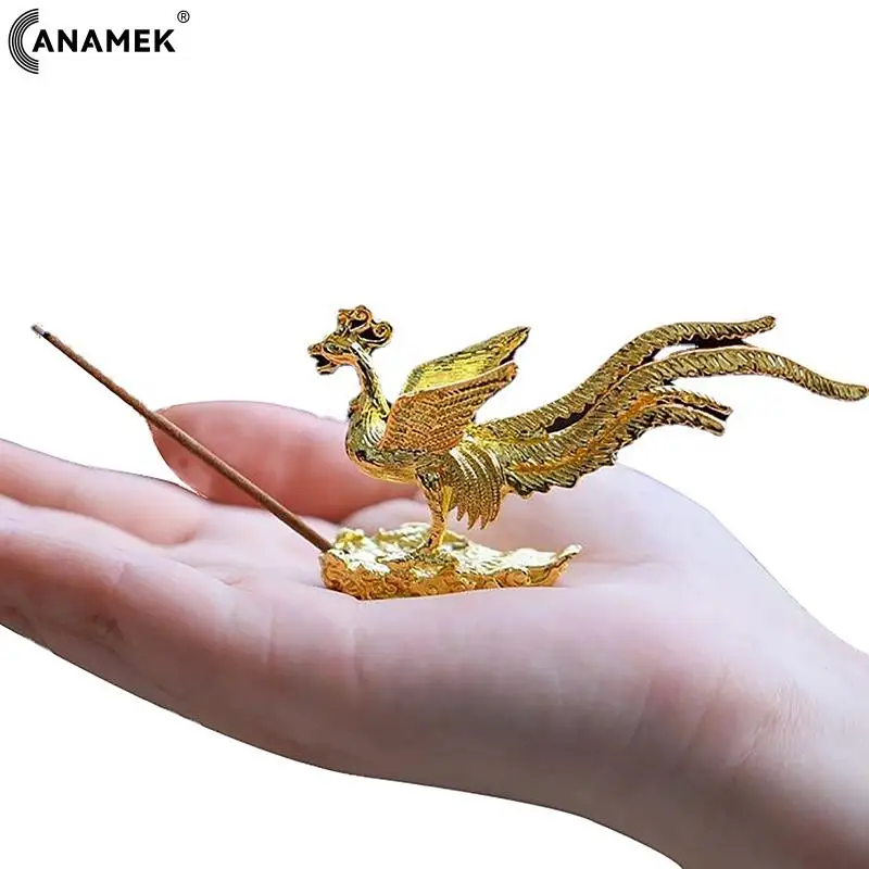 Lucky Spread Wings And Step On The Clouds Phoenix Incense Burner Figurine Ornament Home Decoration Good Luck Phoenix Nird Statue