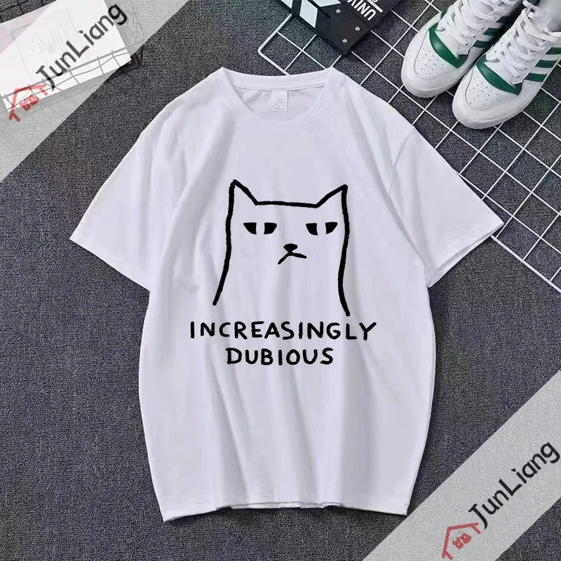 INCREASINGLY DUBIOUS Slightly Dubious Oversized T Shirts Mens Clothes Loose Casual Funny T Shirts