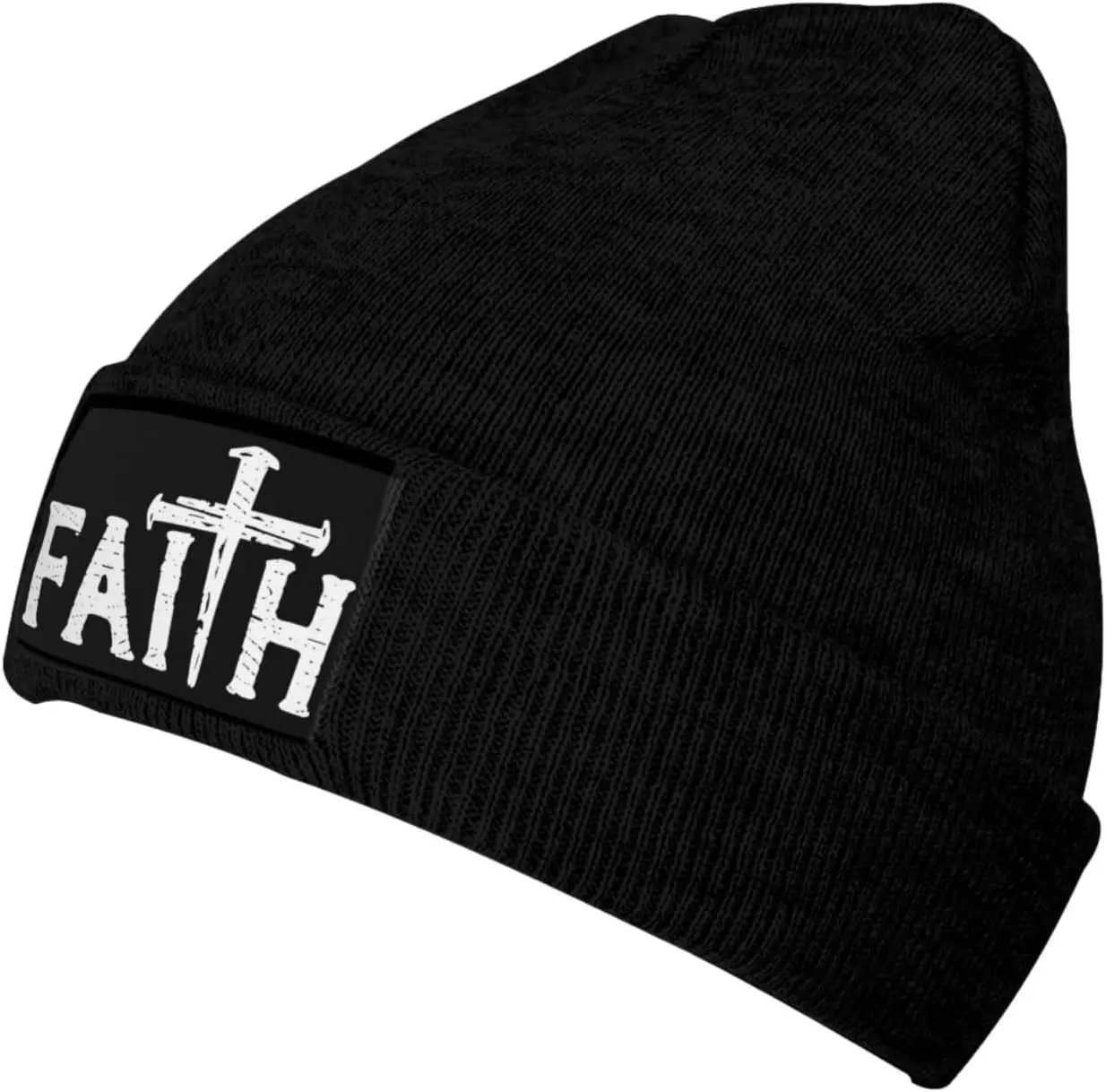 Christian Gifts Faith Religious Knit Hats for Men and Women Black Winter Soft Cozy Warm Stretch Thick Trendy Beanies Hats Caps