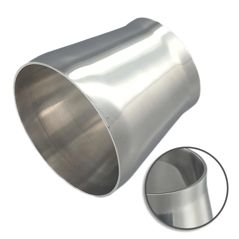 Hygienic Stainless Steel Reducing Connector 51mm to 45mm Outer Diameter Butt Weld for Sanitary Piping Networks