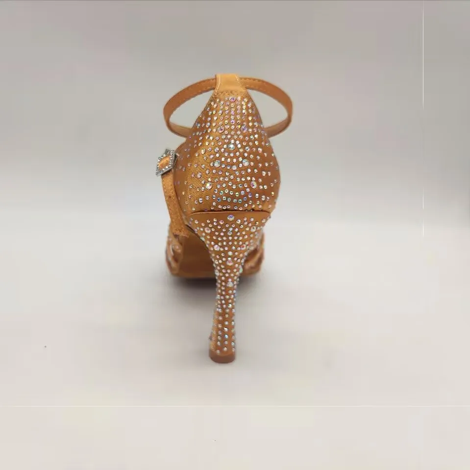 Evkoodance Vrouwen Dansschoenen Strass Latin Dansschoenen Meisje Praktijk 10Cm Latin Salsa Balllroom Aanpassen Feest Dansschoenen