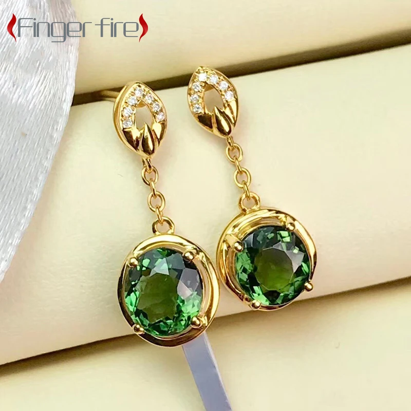 

Fashion Gold Plated Green Female Earrings Anniversary Gift Beach Party Jewelry Quality Working Noble