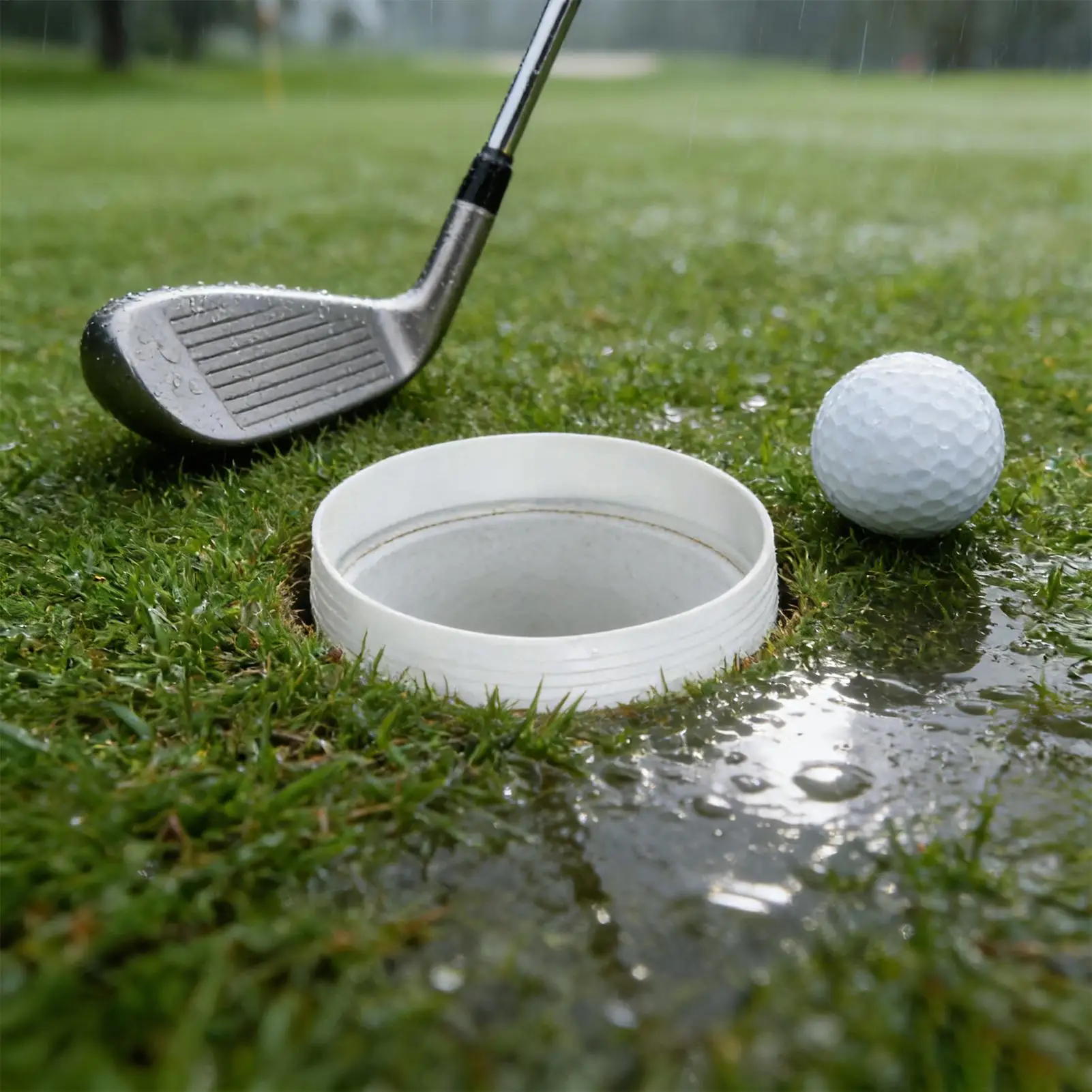 

Putting Hole Cup Ring 2-Piece Golfing Training Aid Indoor Golf Cups Ring For Putting Green For Practice Backyard Home Driving