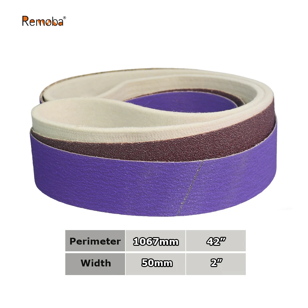 

2" x 42" Sanding Belt Sander Knife-Making P40-P800 BORA 5 Ceramic Aluminum Oxide Felt Abrasive Grinding Polishing Bands