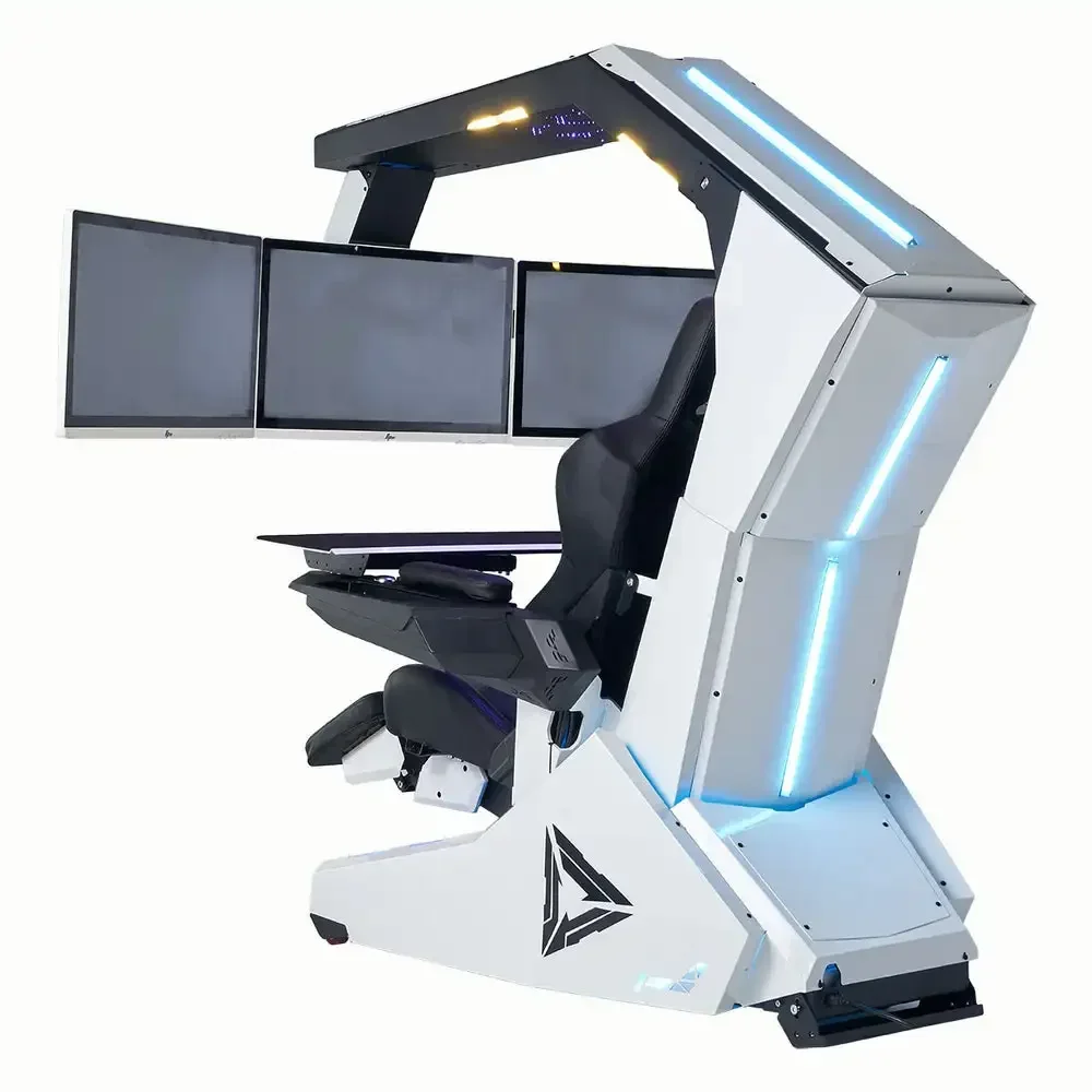 Selected Good Items Hot Sales Works Racing Adjustable Gaming Chair With Armrest High Back Massage SpeakerChair For 3 Screens