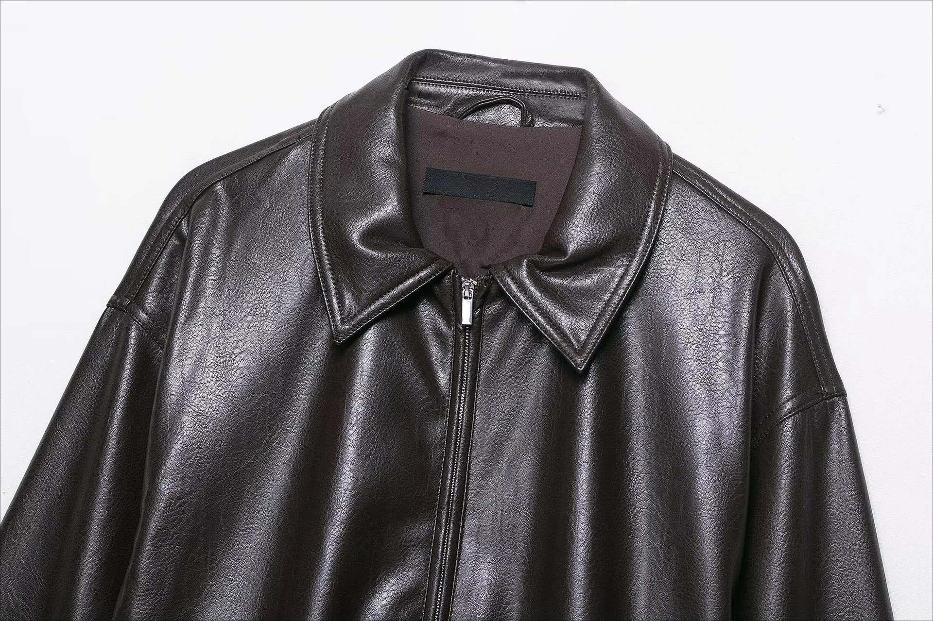 Suninheart レディース フェイクレザー ジャケット クラシック ボンバー ジャケット ラペル ジップアップ アウター 春と秋用