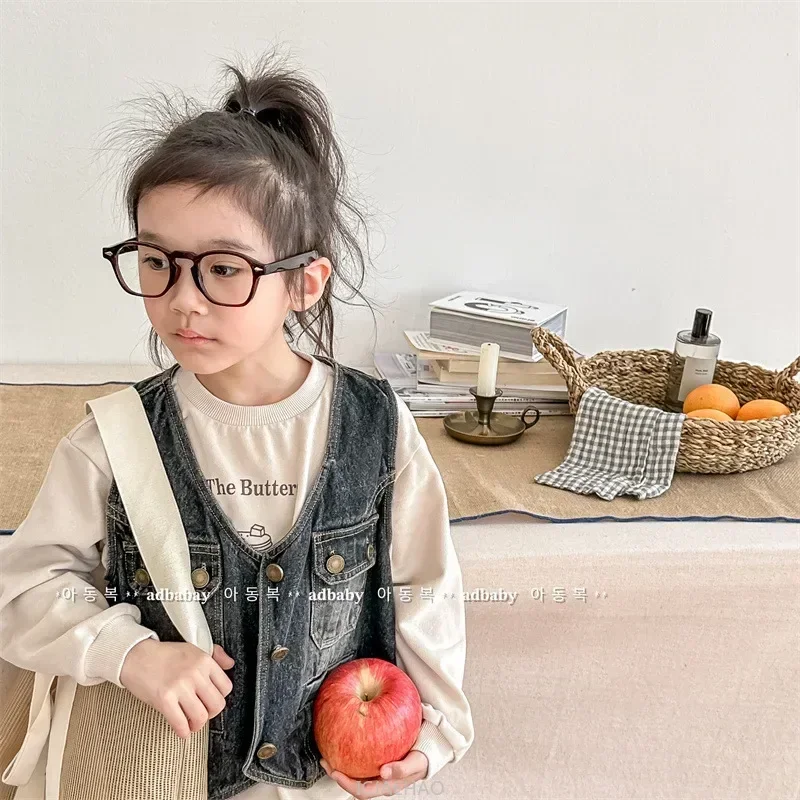 

Teen Girl Clothes Fashion Boys Girls Sleeveless Denim Vest Pocket Kids Waistcoat Spring Casual Jacket Children Cardigan Toddler