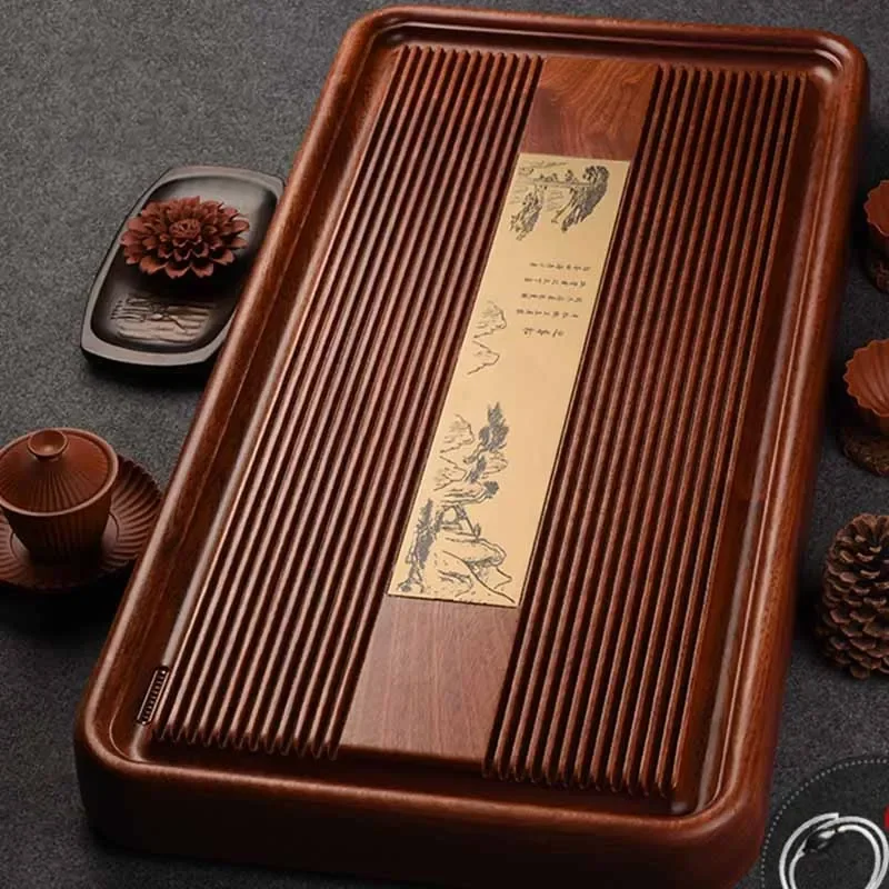 

%A Plate Decorative Tea Tray Wood Table Ceremony Vintage Tea Tray Large Gongfu Square Chinese Dienblad Home Accessories WSW20XP
