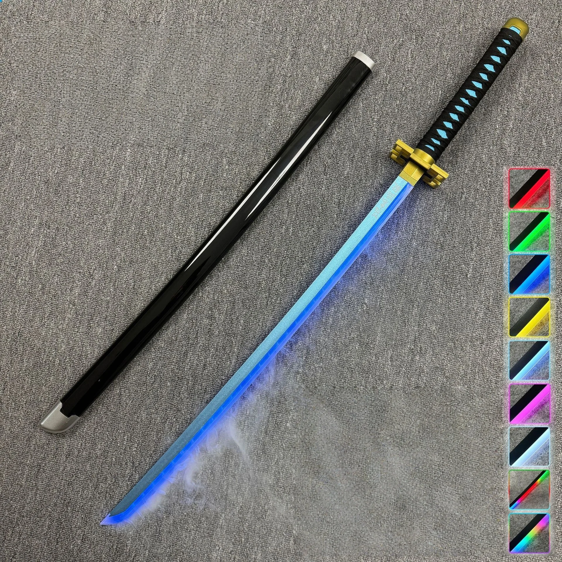 40 inch Vapor Demon Slayer Katana Glow Yoriichi Zwaard Anime Cosplay Echte Japanse Katana Originele Samurai Led Lightsabre Gift