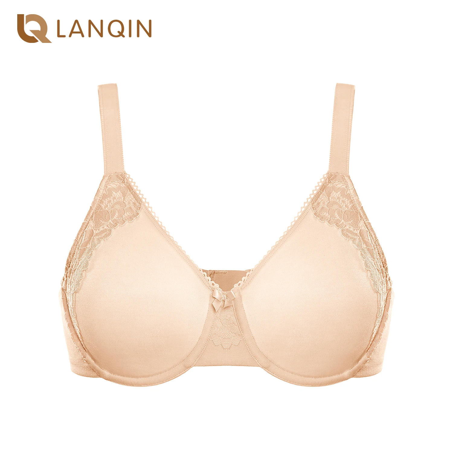 Plus tamanho minimizador sutiã cobertura completa sem forro underwire lingerie de renda feminina c dd e f 42 44