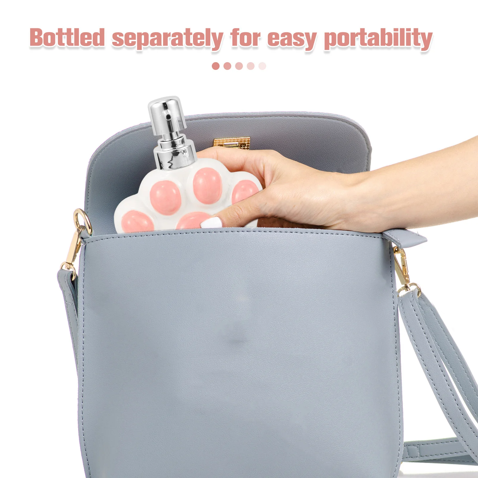 موزع صابون بتصميم مخلب القطط من السيراميك، زجاجة محلول متعددة الاستخدامات، مدمجة ومحمولة ومضادة للتسرب، أنيقة وحديثة للاستخدام في المطبخ #2